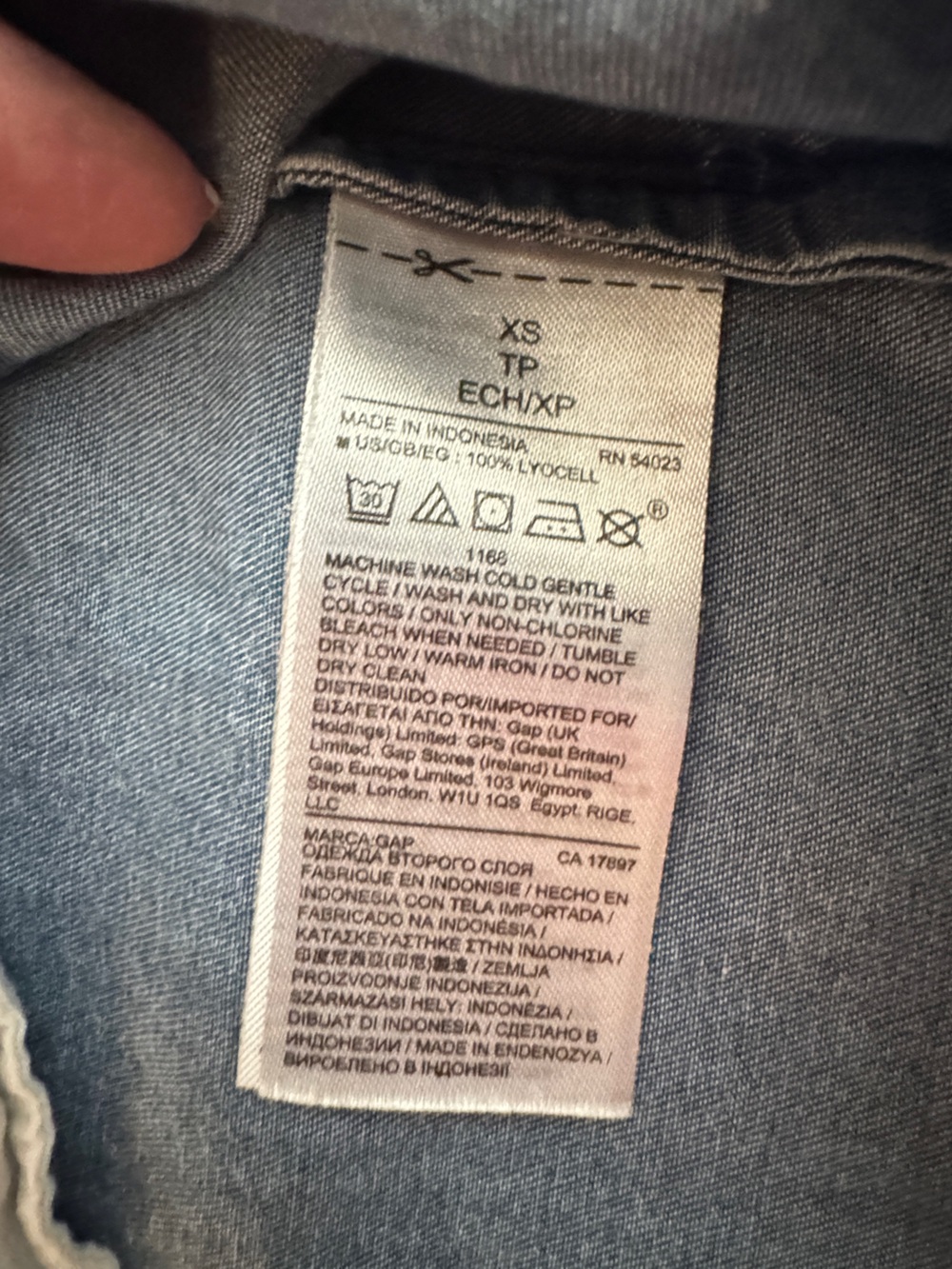 GAP Chambray Sleeveless Dress XS Tie Waist Lyocell Soft Denim Cute - Picture 5 of 8